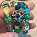 Beaded bracelets bangle bracelets handmade blue silver yellow Photo 6