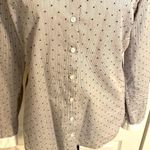 New York & Co. .|| Black/white striped dot collared button down long sleeve top Photo 2