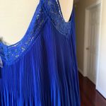 Sugar + Lips Pleated Cut Out Mini Dress Size Medium Royal Blue Photo 6