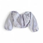 English Factory Lavender Purple Blouson Puff Long Sleeve Crop Top Size M Photo 1