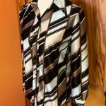 Vintage 70s diagonal stripes disco shirt Brown Photo 7