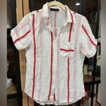 Dolce & Gabbana  linen button down shirt stripes short sleeve pocket collar top Photo 7