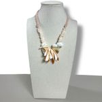 Free People  Ariana Ost Bohemian Beachy Retro 70s Shard Spike Shell Necklace NWT Photo 3