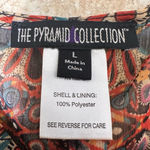 The Pyramid Collection Long Sleeve Maxi Flowy Dress Boho Cottage Large EUC Lined Red Photo 3