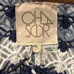 Chaser Loose Knit Nordic Cardigan Sz XS/S Blue White Stripe Boho Oversized NWOT Photo 1