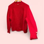 J.Crew Cute  red soft fuzzy roll neck marino wool alpaca blend oversized sweater Photo 1