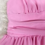 SheIn  Barbie Pink Mini Party Dress Deep V‎ Neckline Tiered Hem Size Large New Photo 5