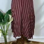 Nordstrom Lumiere Burgundy Stipe Maxi Midi Handkerchief Sleeveless Modest Dress Small Photo 7