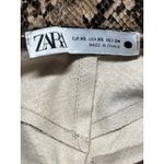 ZARA  Womens Brown Snakeskin Faux Leather High Rise Wide Leg Trousers Pants Sz XS Photo 3