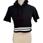 Divided by H&M Game On Hoodie Womens XS Black Short Sleeve Cropped Pullover Bold Photo 0