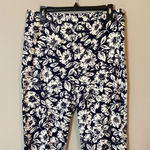 Ralph Lauren Vintage Lauren Women's Sz 12 Floral Casual Stretch Capri Pants Navy Photo 4