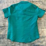 Joanna Vintage Teal Short Sleeve Button Down Shirt Small Photo 1
