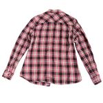 Eddie Bauer  Women’s flannel long sleeve button up shirt blue purple pink Size M Photo 1