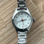 Bulova Vintage Ladies Watch White Dial Stainless Stretch Bracelet New Crystal Photo 3