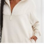 Aerie  Women’s Sz XXL‎ Cream Sherpa Holiday Hometown Quarter Zip Sweatshirt Photo 1