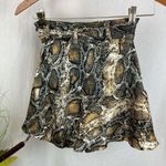 ZARA  Black & Brown Snake Print Mini Skort Skirt XS Photo 2