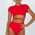 Princess Polly Red Cut Out Bodysuit Photo 1
