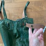 Lucky Brand Olive Green Soft Italian Leather Laced Hobo Tote Book Shoulder Bag Photo 5