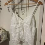 Edikted  white lacey split front ruffle tank Photo 1