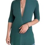 Eileen Fisher  Long Half Sleeve Teal Green Waterfall Open Cardigan Womens MEDIUM Photo 0