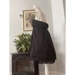 BCBGeneration  Dress 8 Black Zipper Back Pleated Strapless Trim Lace Pocket Side Photo 4