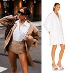 Norma Kamali Super Oversized T-Shirt Shirt Dress White Cotton XS Photo 1