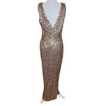Badgley Mischka  Glitz Sequin Gown in Blush 14 Womens Long Dress Formal Maxi Photo 7