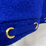 Vintage Lisa International Royal Blue xl vest 100% boiled wool full zip up FLAWS Photo 9