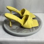 Source Unknown Yellow Woven Padded Slide Heels Square Toe Mule Sandals Women’s 8.5 Photo 2