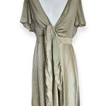 Billy J Sunny Daze Olive Green Tie Front Cutout Dress Size 14 Photo 10
