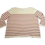 H&M  Boat Neck Stripe Knit Top Size XL Stretch Coastal Nautical Preppy Casual Photo 0