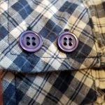 Garnet Hill  10 NAVY BLUE PLAID RUFFLE FRONT BUTTON DOWN BLOUSE TOP Photo 7