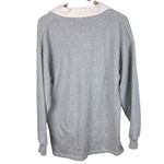 Aerie  Prep Rally Rugby Sweatshirt Grey Size XS Collared Oversized Preppy Cotton Photo 2