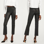 SPRWMN High Rise Skinny Fit Lambskin Leather Ankle Flare Pants Black Women's XS Photo 1