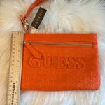 Guess Orange Embossed Wrislet Bag Zipper Closure Photo 7