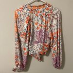 Reiss  Elle Floral Coral White Tie Blouse (2) Photo 7