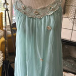 Vintage nightgown by Radcliffe size small baby blue sheer chiffon lace babydoll Photo 3