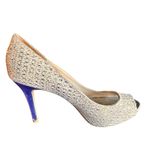 Lauren Lorraine Size 10 Elegant Pumps Glitter Lace Peep Photo 6