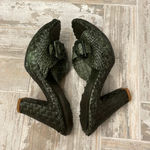 Anthropologie  Paola Ferri green woven heels Photo 4