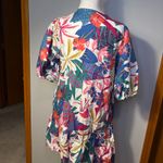 Sundry Tropical Floral Print Short Sleeve Ruffle Hem cotton Dress Size S Photo 4
