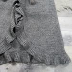 SISTERS Gray Knit Long Sweater Duster Wool Blend Faux Fur Trim Women’s Size XL Photo 6