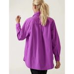 Athleta Quiet Luxury Oversized Button-Up Shirt Medium Purple Performance Travel Photo 2
