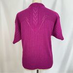 Vintage College Point Sweater Womens Medium‎ Short Sleeve Round Neck Made In USA Purple Photo 4