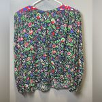 ZARA Women's Floral Print Shoulder Pad Patchwork Blouse Top Size Small Photo 2