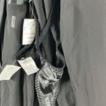 Linea Donatella  Black Satin Robe with Lace Detail Photo 7