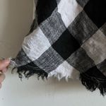 Anthropologie  Cloth & Stone Black White Gingham Buffalo Check Fringed Dress 14P Photo 5