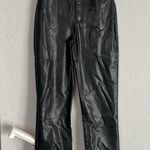 Abercrombie & Fitch Black Vegan Leather 90s Straight Pants Curve Love High Rise Photo 1
