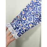 Onque Casuals Blue Floral Sparkle Studded Scoop Neck Cotton Pullover Top XL NWOT Photo 1