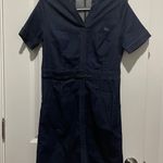 Navy Blue V neck short sleeve denim dress Size M Photo 1
