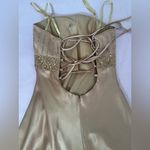 Cache Vintage  Gold Satin Maxi Dress with Scarf Photo 5